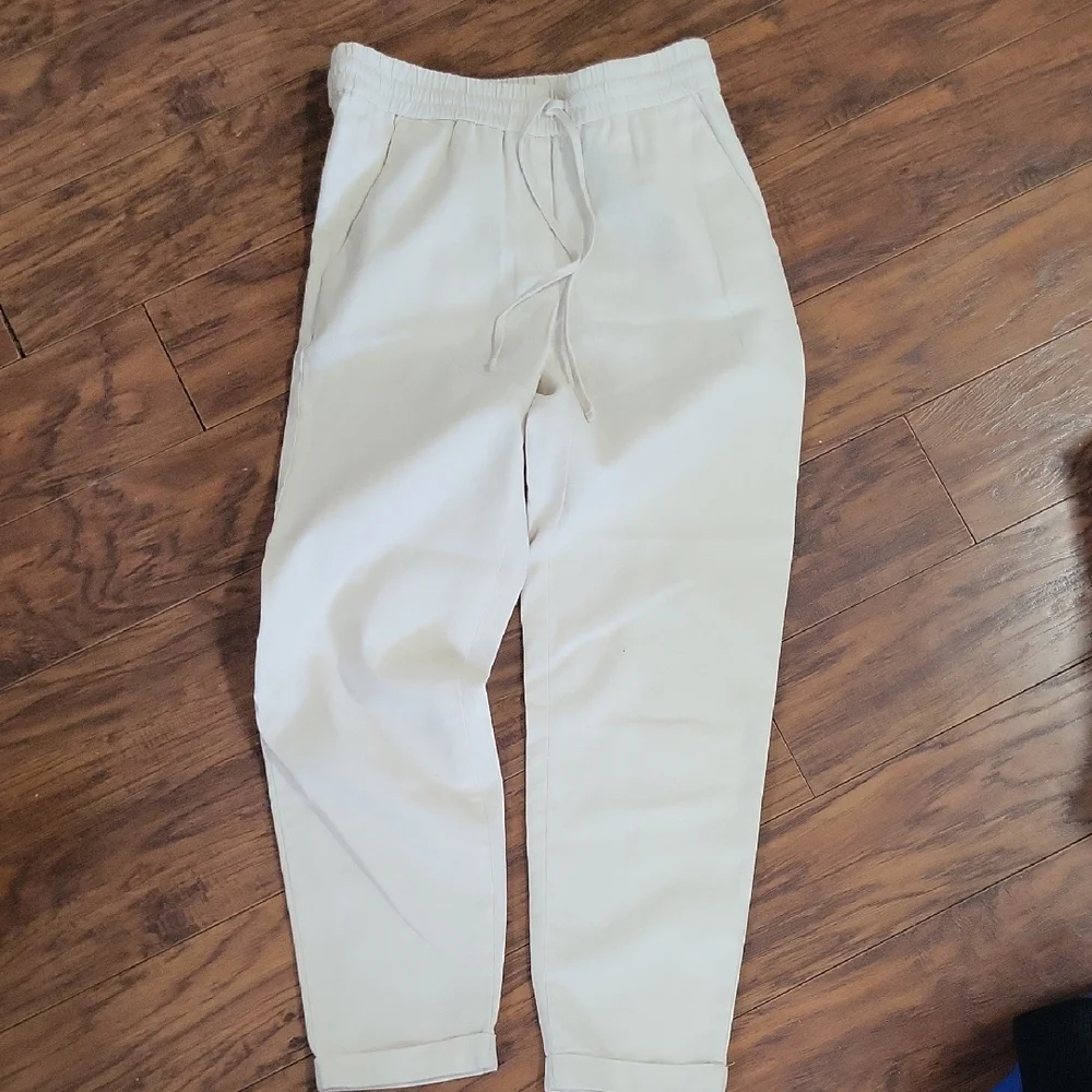 J.Crew Cream Drawstring Pants - Picture 2 of 2